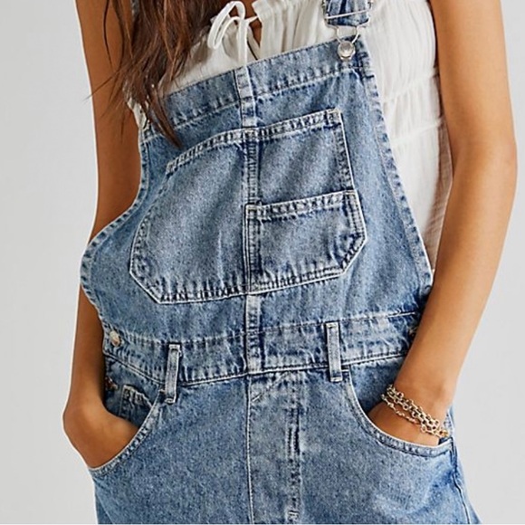 ▪️NWT Free People-We the Free Ziggy Denim Overalls in Powder Blue - Picture 8 of 10
